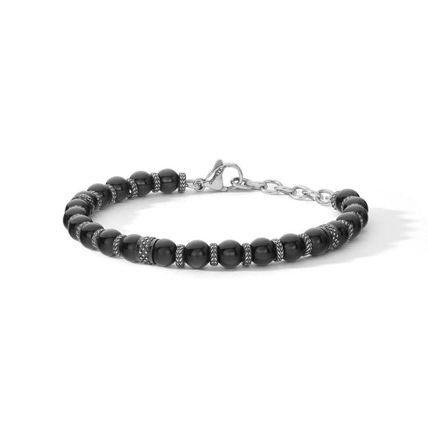 Bailchríocha cruach cheantair bracelet comete pvd onyx dubh ubr 1245