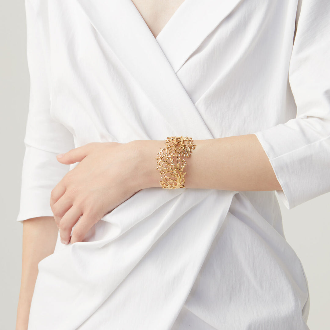Giovanni Raspini bangle coral Rigid bracelet in 18 kt gold plated silver 8527