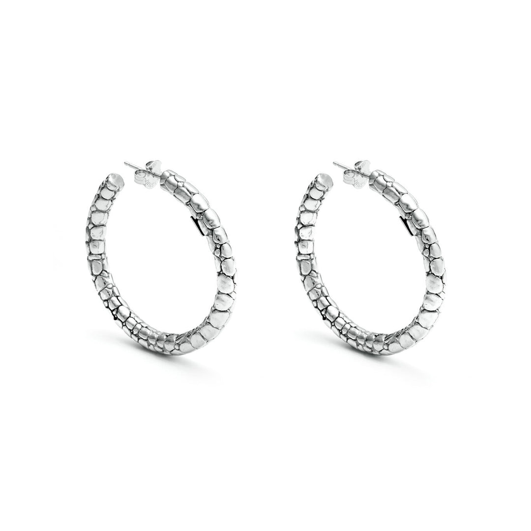 Giovanni Raspini Large Crocodile Hoop Earrings 10660