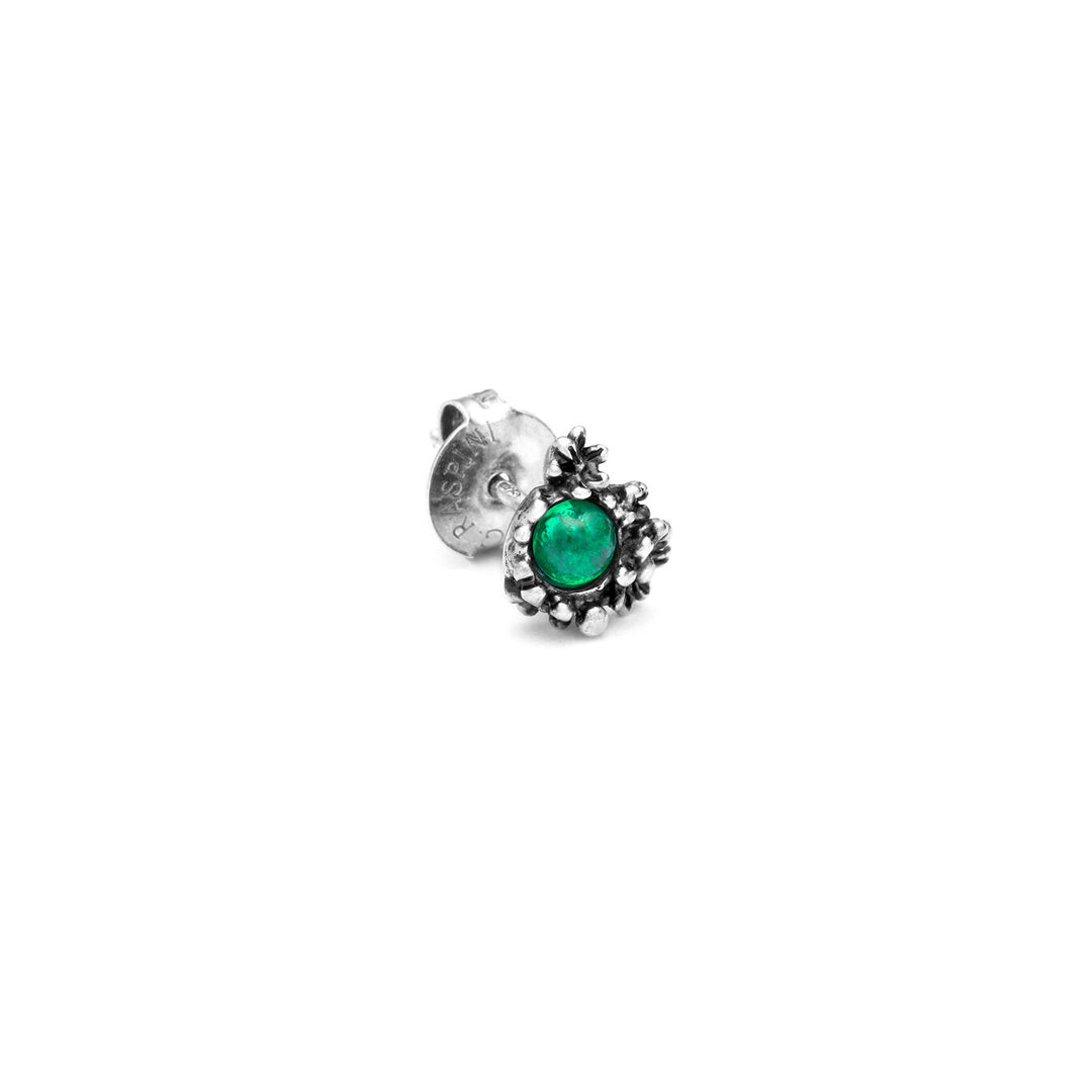 Giovanni Raspini mini garden daisies earrings Earrings in 925 Silver, green agate and tourmalinated quartz 11821/1