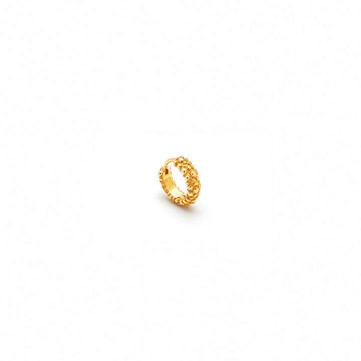 Giovanni Raspini Huggie Perlage Earrings - Circle earrings in 925 golden silver - 11963/1
