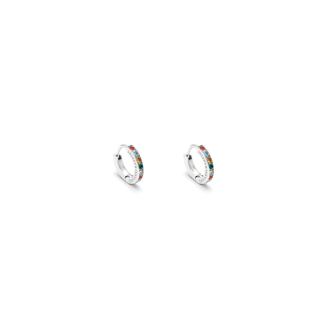Giovanni Raspini Small Huggie Crystal Color Earrings 11956
