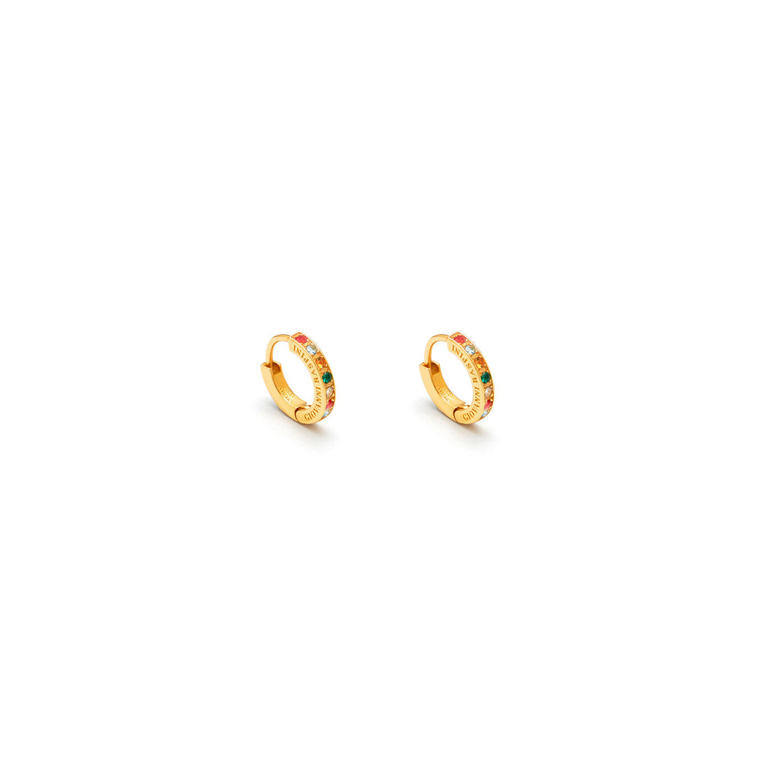 Giovanni Raspini Small Huggie Crystal Color Earrings 11970