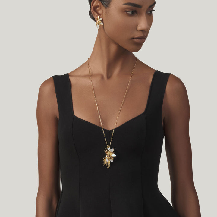 Giovanni Raspini mother-of-pearl skin pendant Necklace in 18 kt gold plated 925 silver and mother-of-pearl 12520