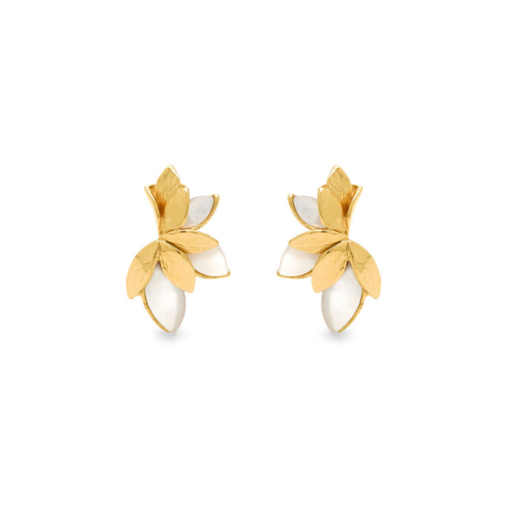 Giovanni Raspini skin earrings mother of pearl Earrings in 18 kt gold plated 925 silver and mother of pearl 12521