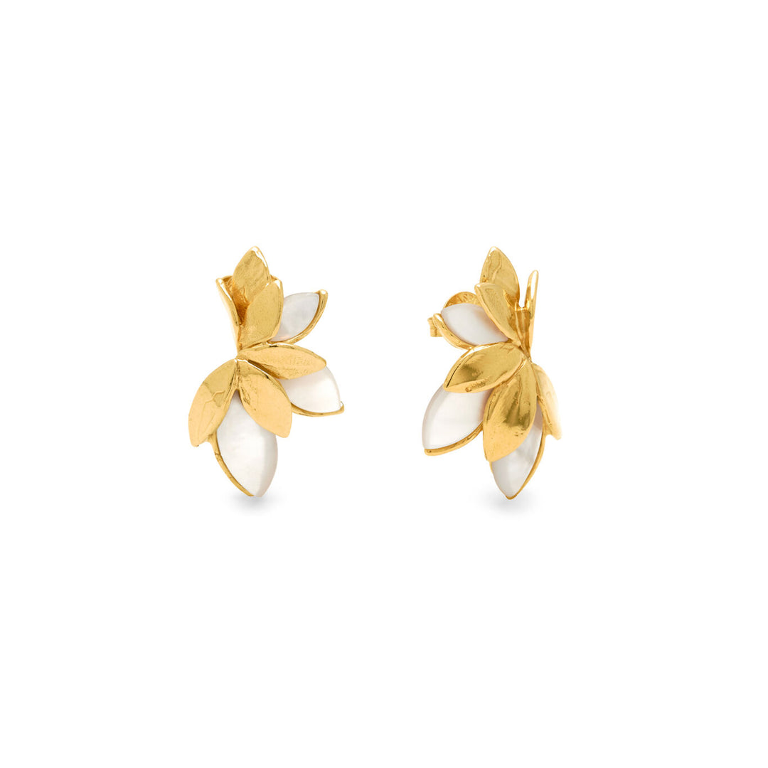 Giovanni Raspini skin earrings mother of pearl Earrings in 18 kt gold plated 925 silver and mother of pearl 12521