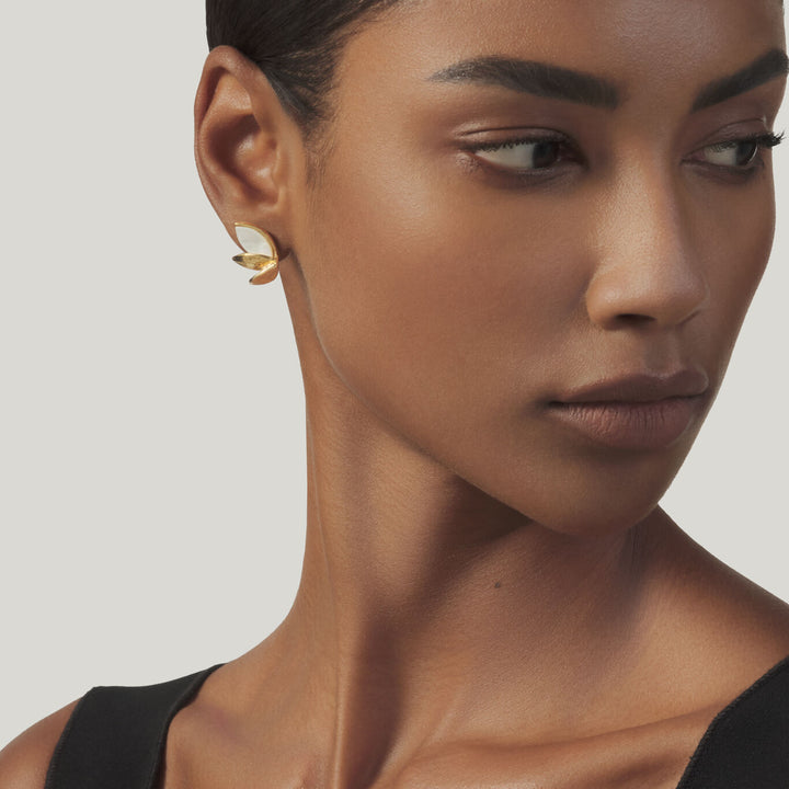 Giovanni Raspini small skin mother-of-pearl earrings Earrings in 18 kt gold plated 925 silver and mother-of-pearl 12522