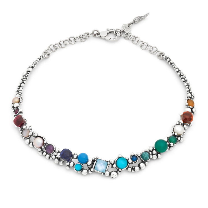 Giovanni Raspini cocktail necklace Necklace in 925 silver, natural stones, gems and pearls 12525