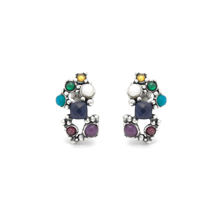 Giovanni Raspini large cocktail earrings Earrings in 925 silver, natural stones, gems and pearls 12527