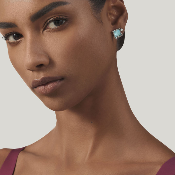Giovanni Raspini small cocktail earrings Earrings in 925 silver, mother of pearl and crystal 12529