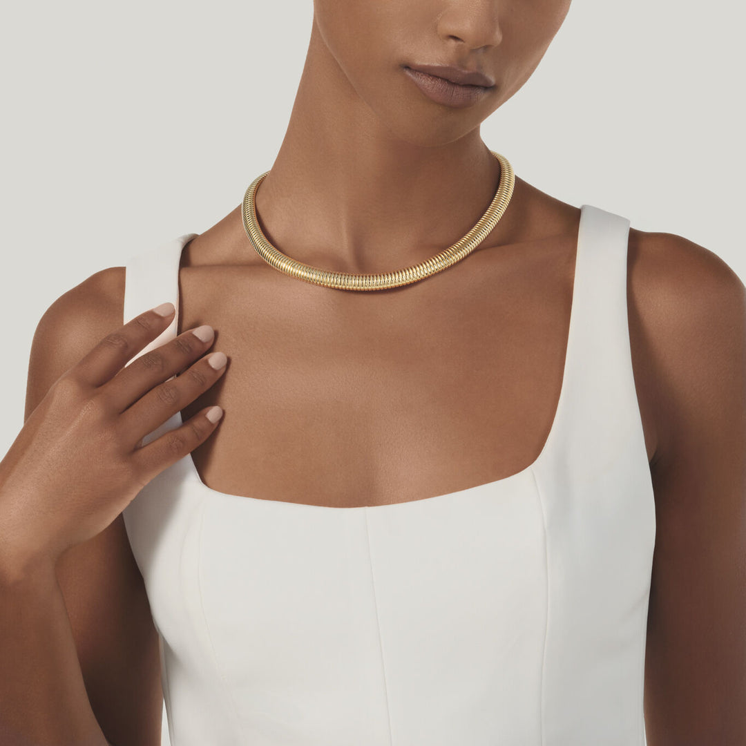 Giovanni Raspini tubigas necklace 18 kt gold plated 925 silver necklace 12540