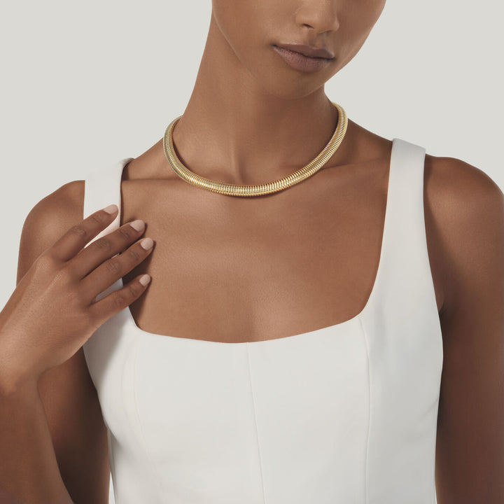 Giovanni Raspini tubigas necklace 18 kt gold plated 925 silver necklace 12540