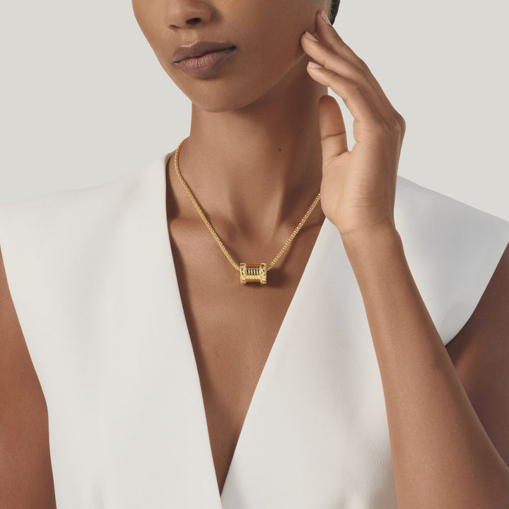 Giovanni Raspini small tubigas croco necklace 18 kt gold plated 925 silver necklace 12541