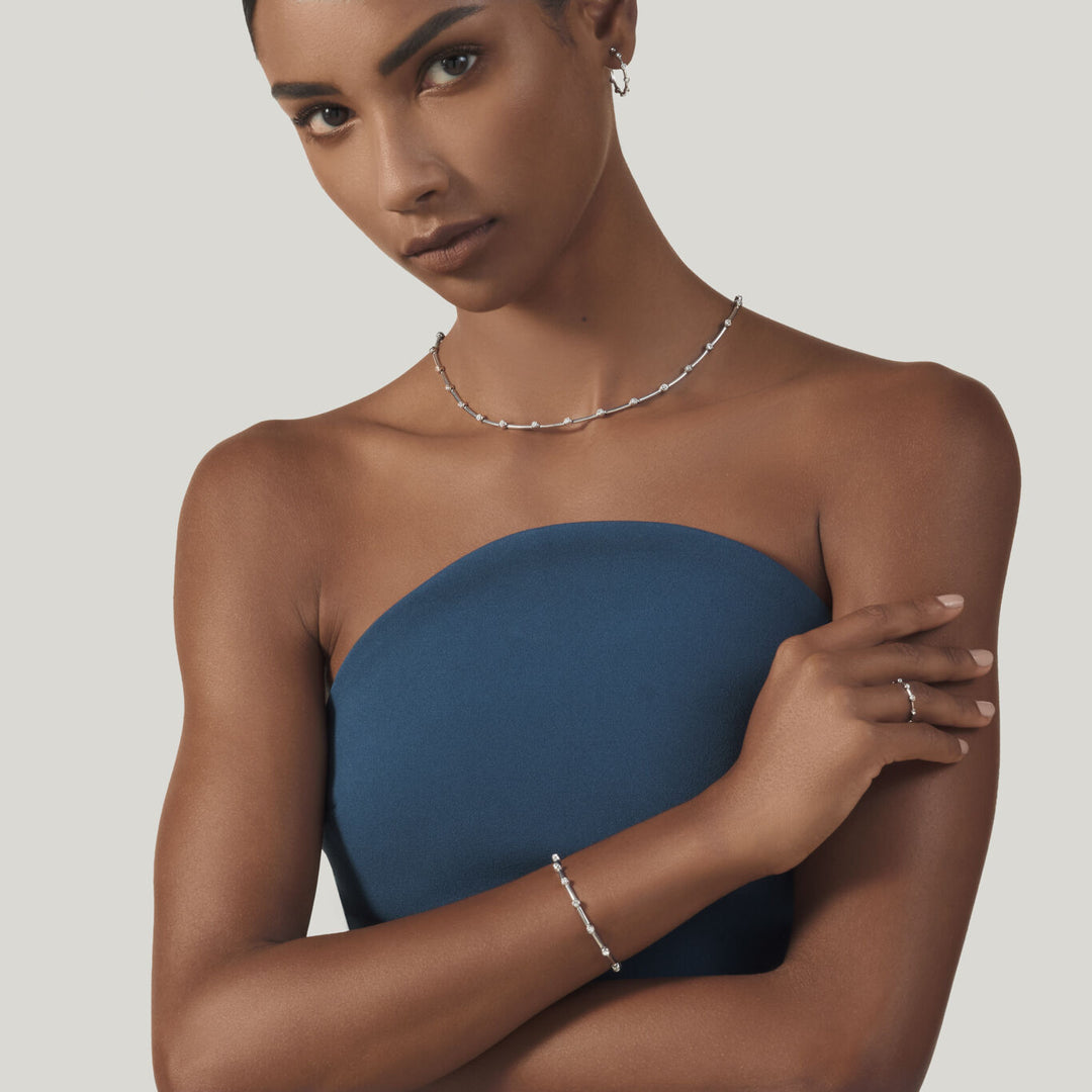 Giovanni Raspini satellite necklace Necklace in 925 silver and zircons 12548