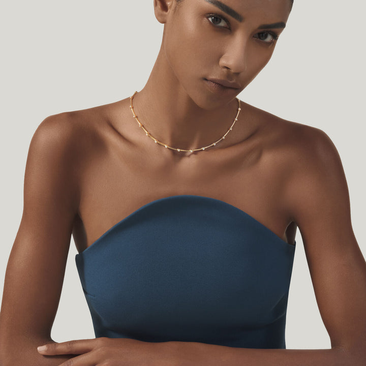 Giovanni Raspini satellite necklace Necklace in 18 kt gold plated 925 silver and zircons 12554
