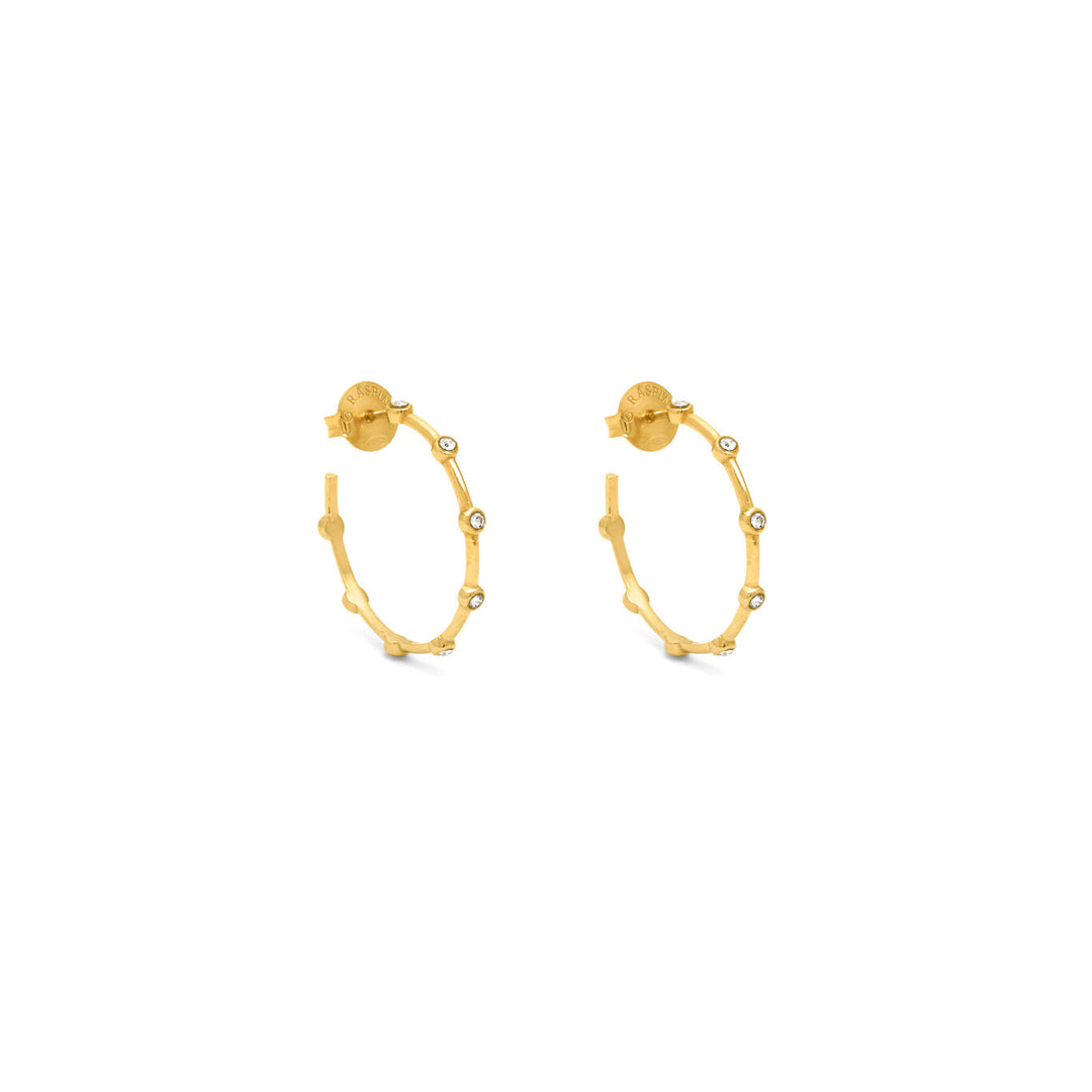 Giovanni Raspini large satellite earrings Earrings in 18 kt gold plated 925 silver and zircons 12555