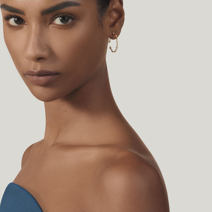 Giovanni Raspini large satellite earrings Earrings in 18 kt gold plated 925 silver and zircons 12555