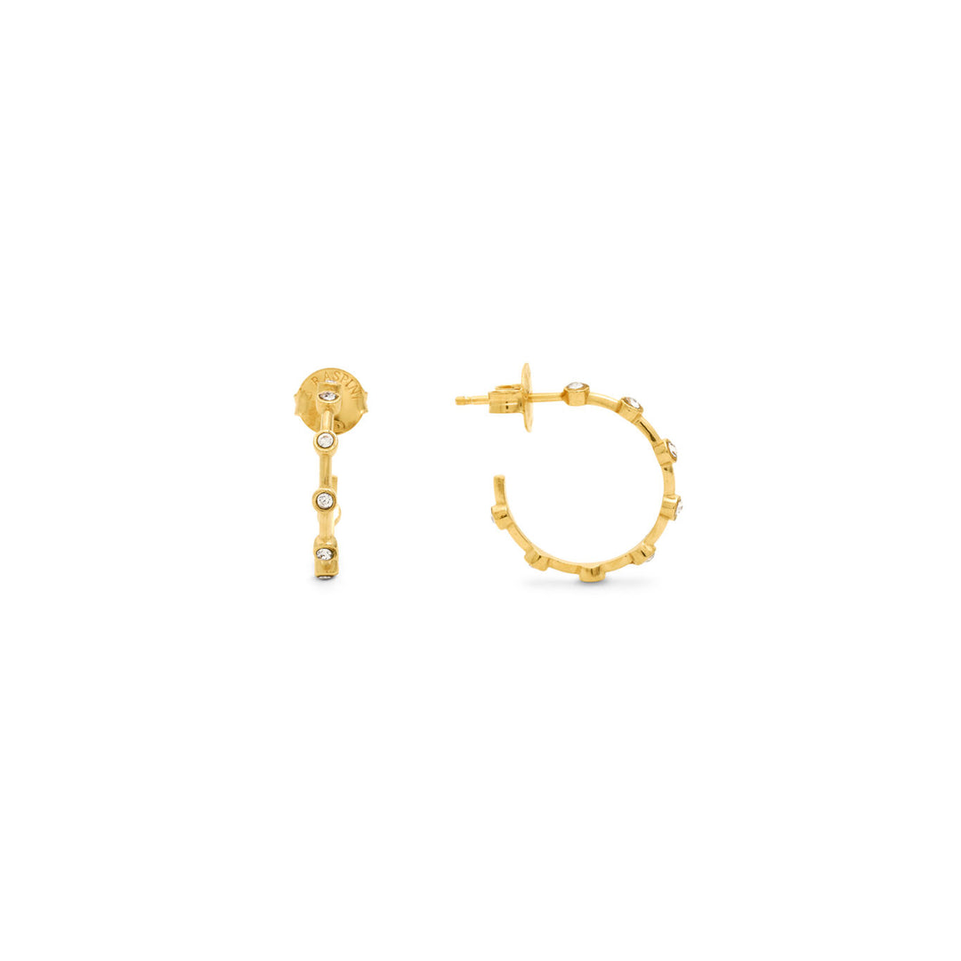 Giovanni Raspini golden satellite earrings Earrings in 18 kt gold plated 925 silver and zircons 12556