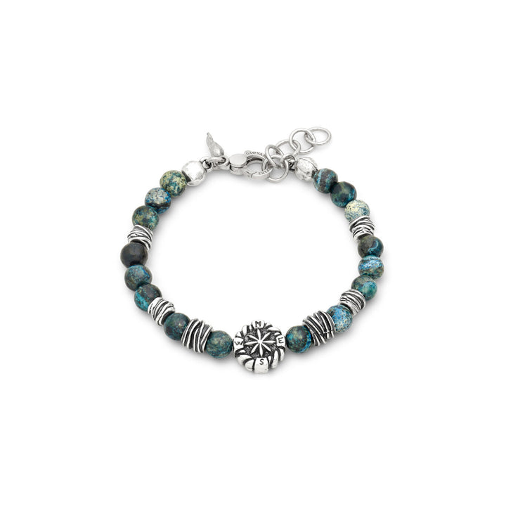 Giovanni Raspini bracelet wind rose green jasper Bracelet in 925 Silver and green jasper 12570