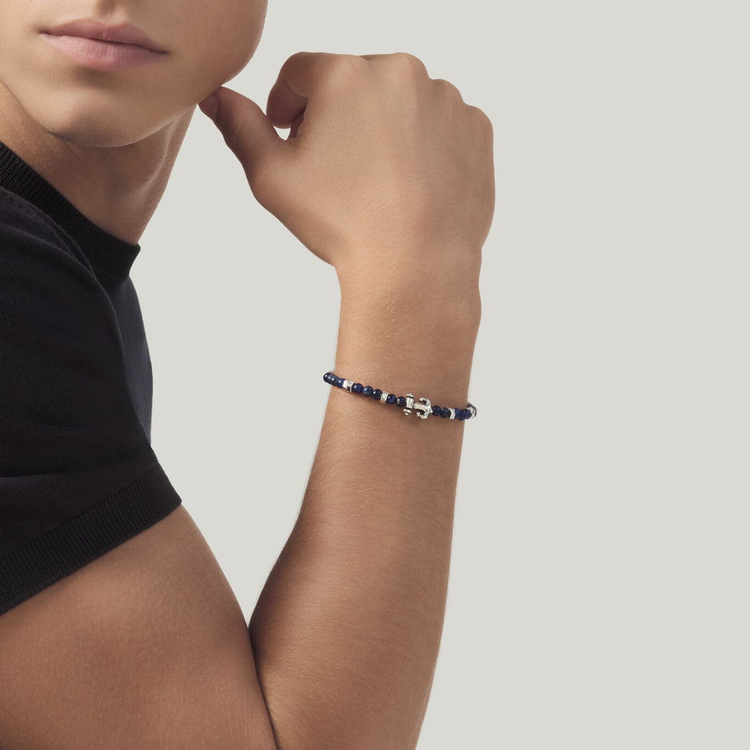 Giovanni Raspini sodalite anchor bracelet 925 silver and sodalite bracelet 12572