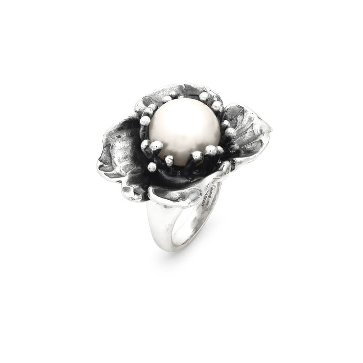 Giovanni Raspini large magnolia ring 925 Silver Ring 12635