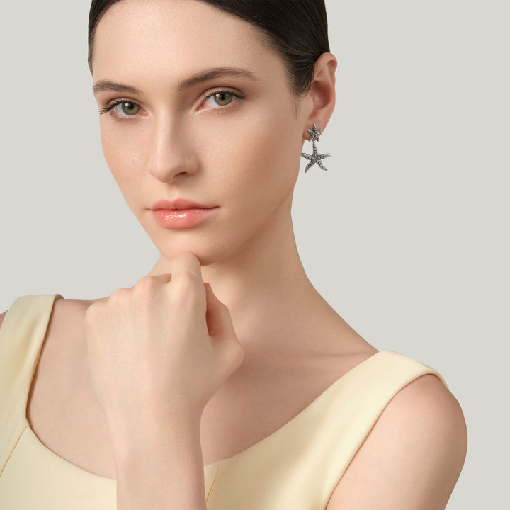 Giovanni Raspini waterfall earrings starfish Necklace in 925 Silver 12646