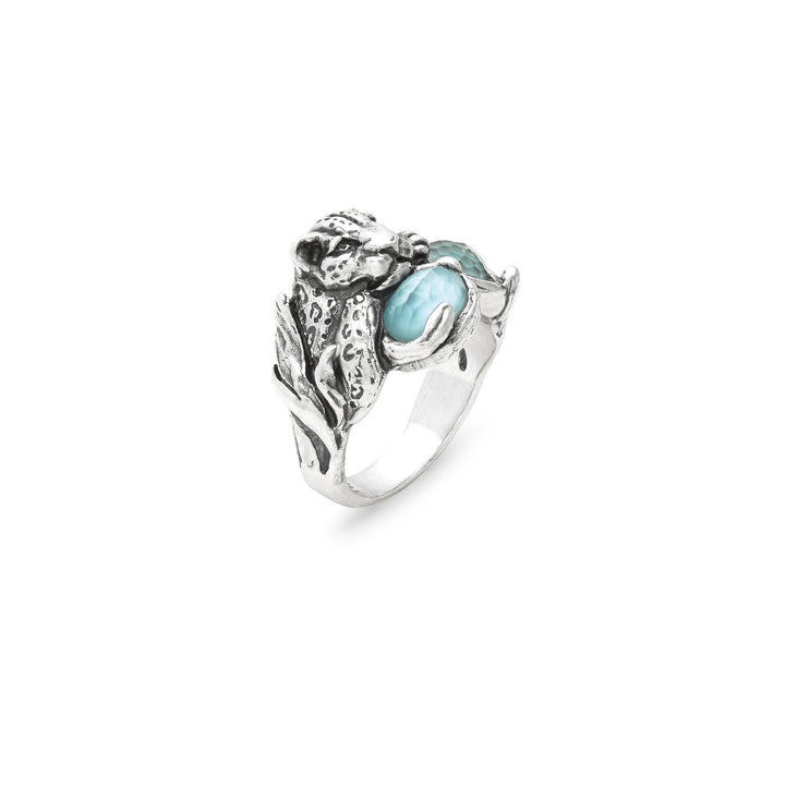 Giovanni Raspini Blue Jaguar Ring - Ring in 925 Silver, mother-of-pearl and quartz - 12683