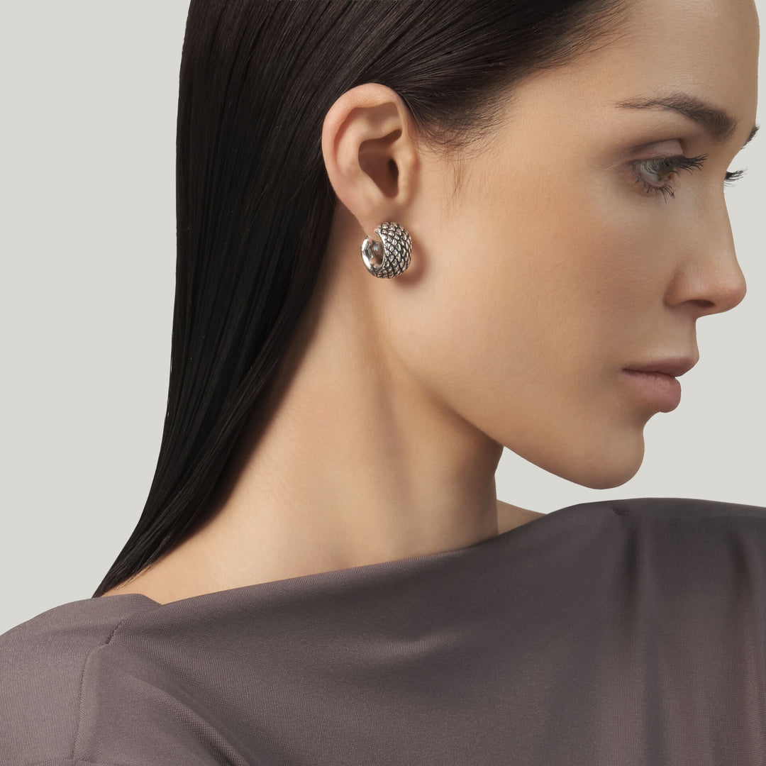 Giovanni Raspini Small Snake Earrings - 925 Silver Earrings - 12703