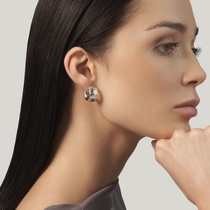 Giovanni Raspini Small Rock Earrings - 925 Silver Earrings - 12706