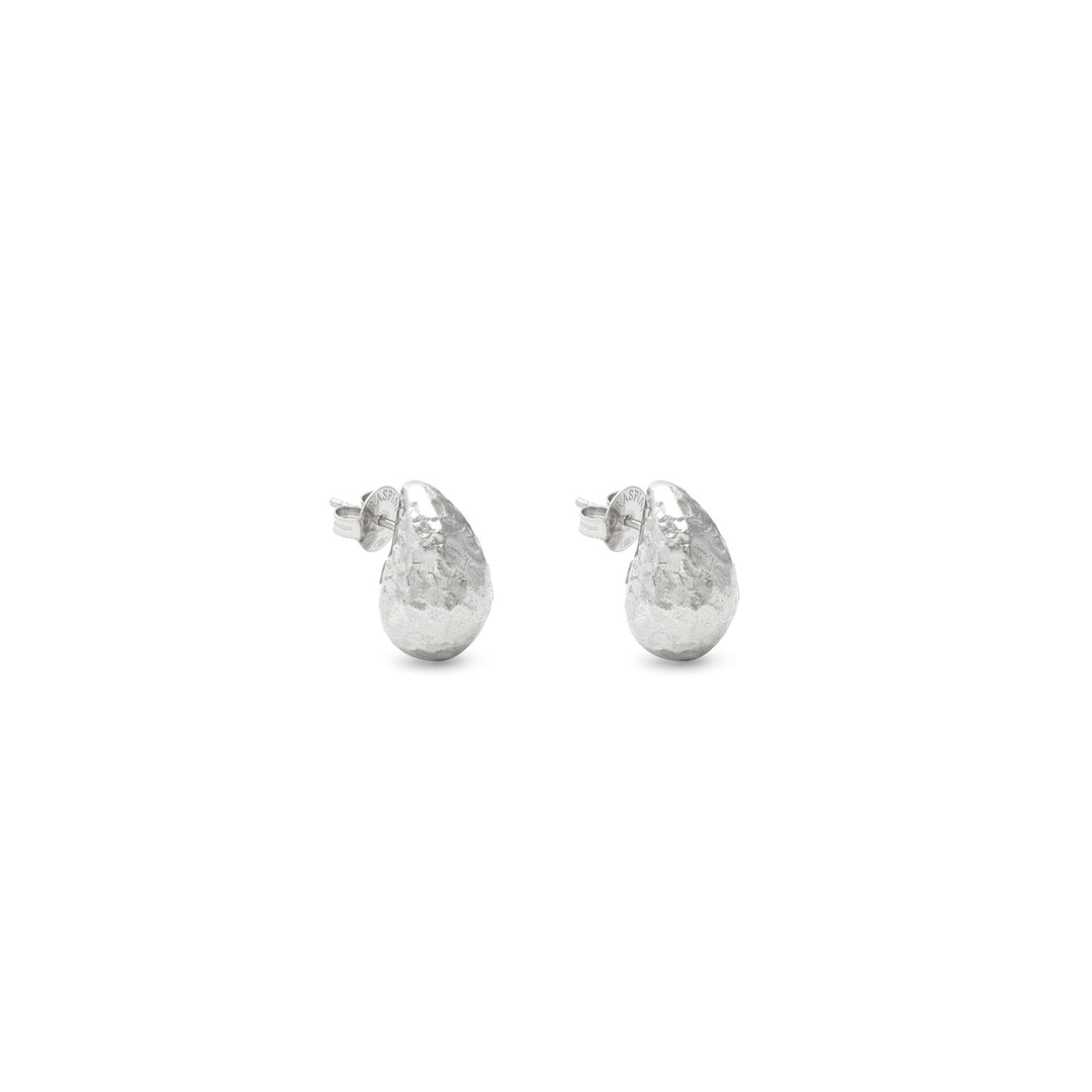 Giovanni Raspini Small Hammered Drop Earrings - 925 Silver Earrings - 12707