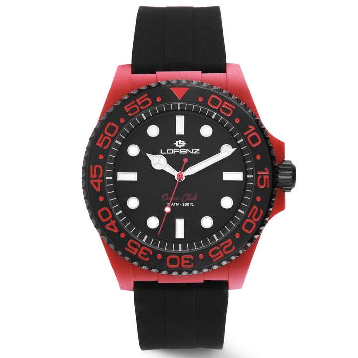 Lorenz Ocean Club Red Coral 40mm black quartz watch 030268CC