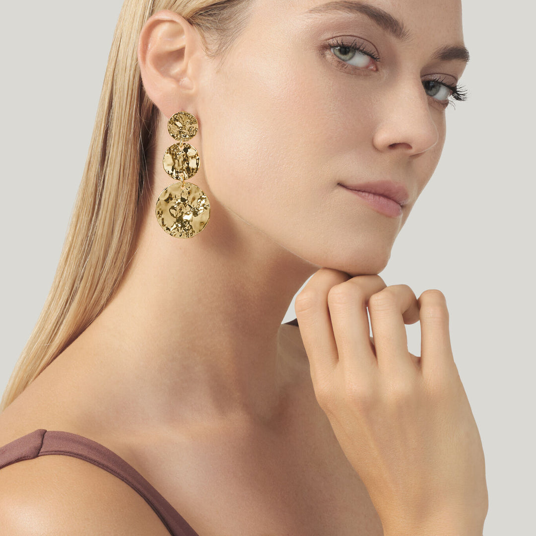 Giovanni Raspini Dakota waterfall earrings gilded bronze N0012