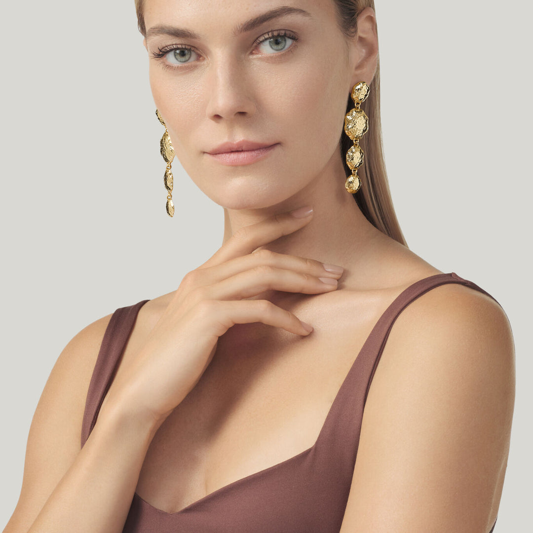 Giovanni Raspini Waterfall Earrings Sand gilded bronze N0014