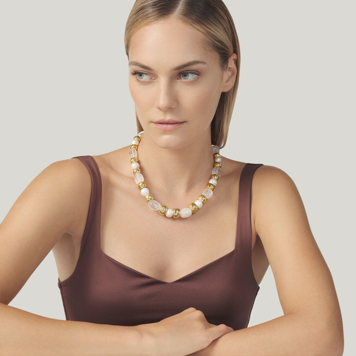 Giovanni Raspini Crystal necklace gilded bronze N0026