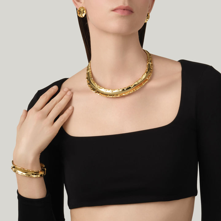 Giovanni Raspini yuma earrings 18 kt gold plated earrings N0039