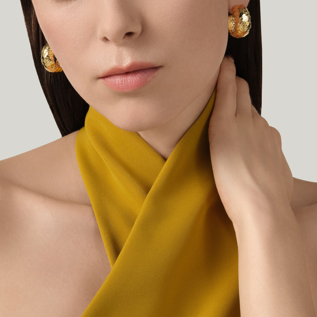 Giovanni Raspini hoop earrings sand 18 kt gold plated earrings N0048