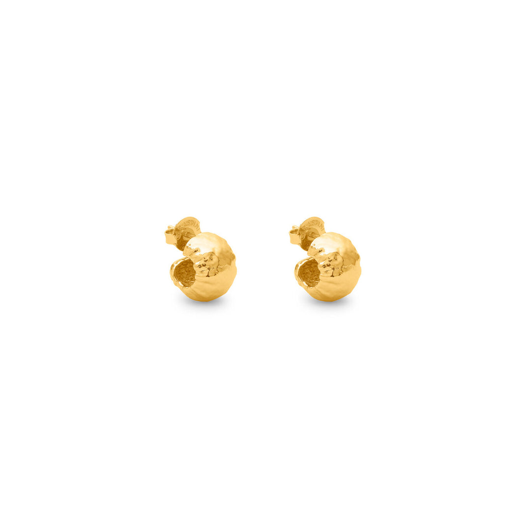 Giovanni Raspini small sand circle earrings 18 kt gold plated earrings N0049