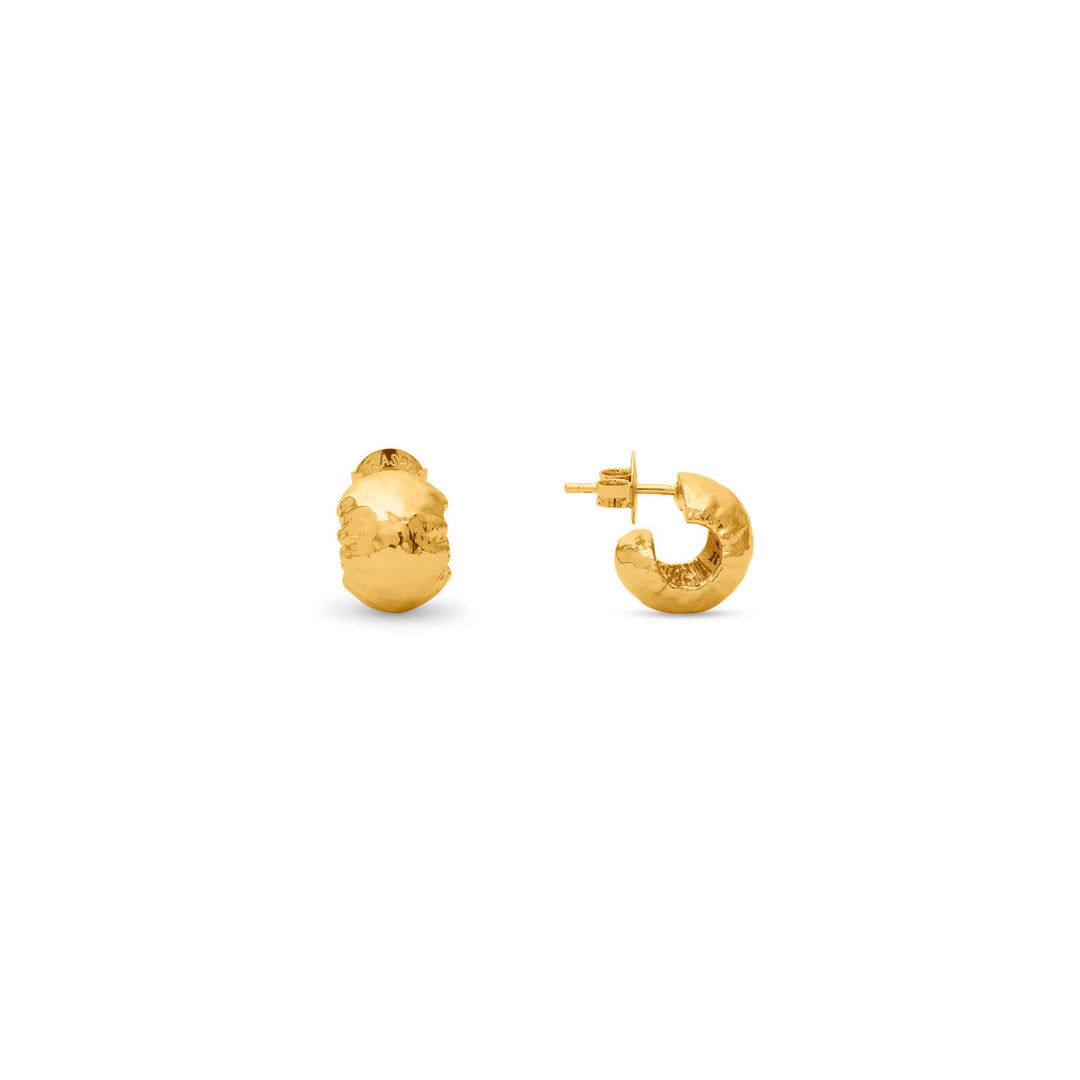 Giovanni Raspini small sand circle earrings 18 kt gold plated earrings N0049