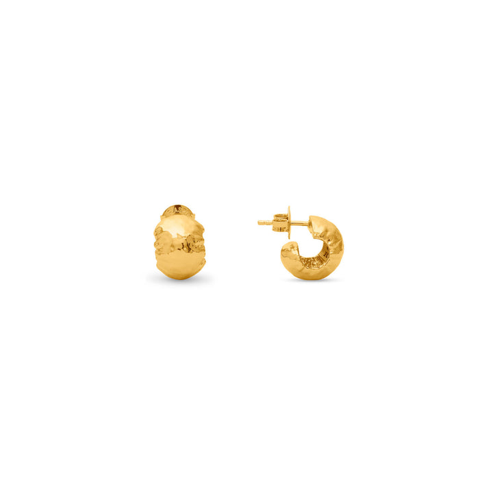 Giovanni Raspini small sand circle earrings 18 kt gold plated earrings N0049