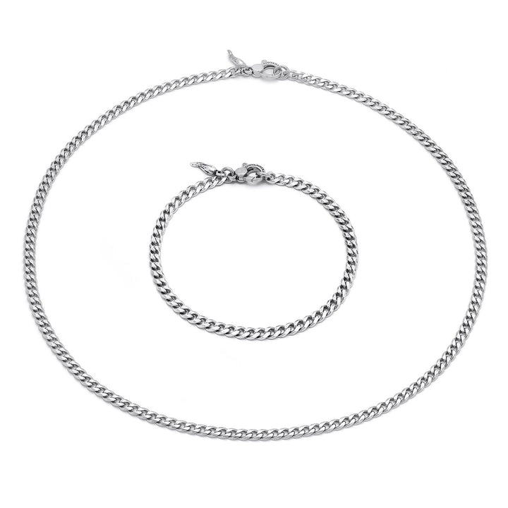 Giovanni Raspini curb set Necklace and bracelet in 925 Silver X01598