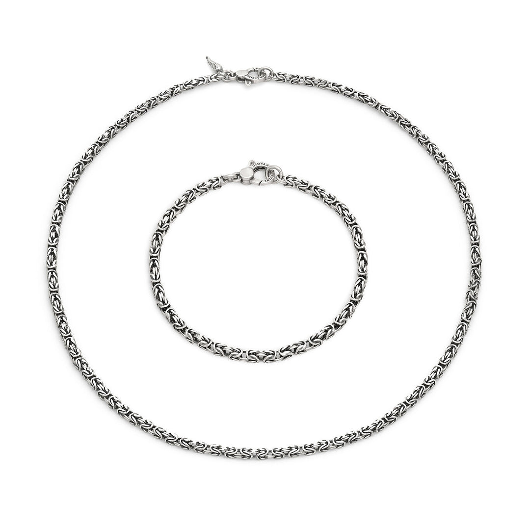 Giovanni Raspini set Byzantine square Necklace and bracelet in 925 Silver X01601