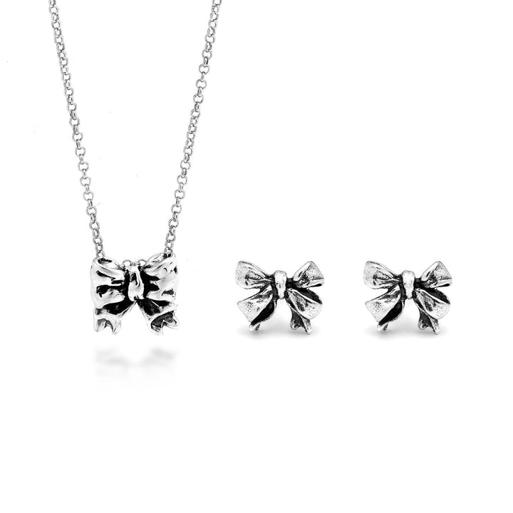 Giovanni Raspini bow set Necklace and earrings in 925 Silver X01605