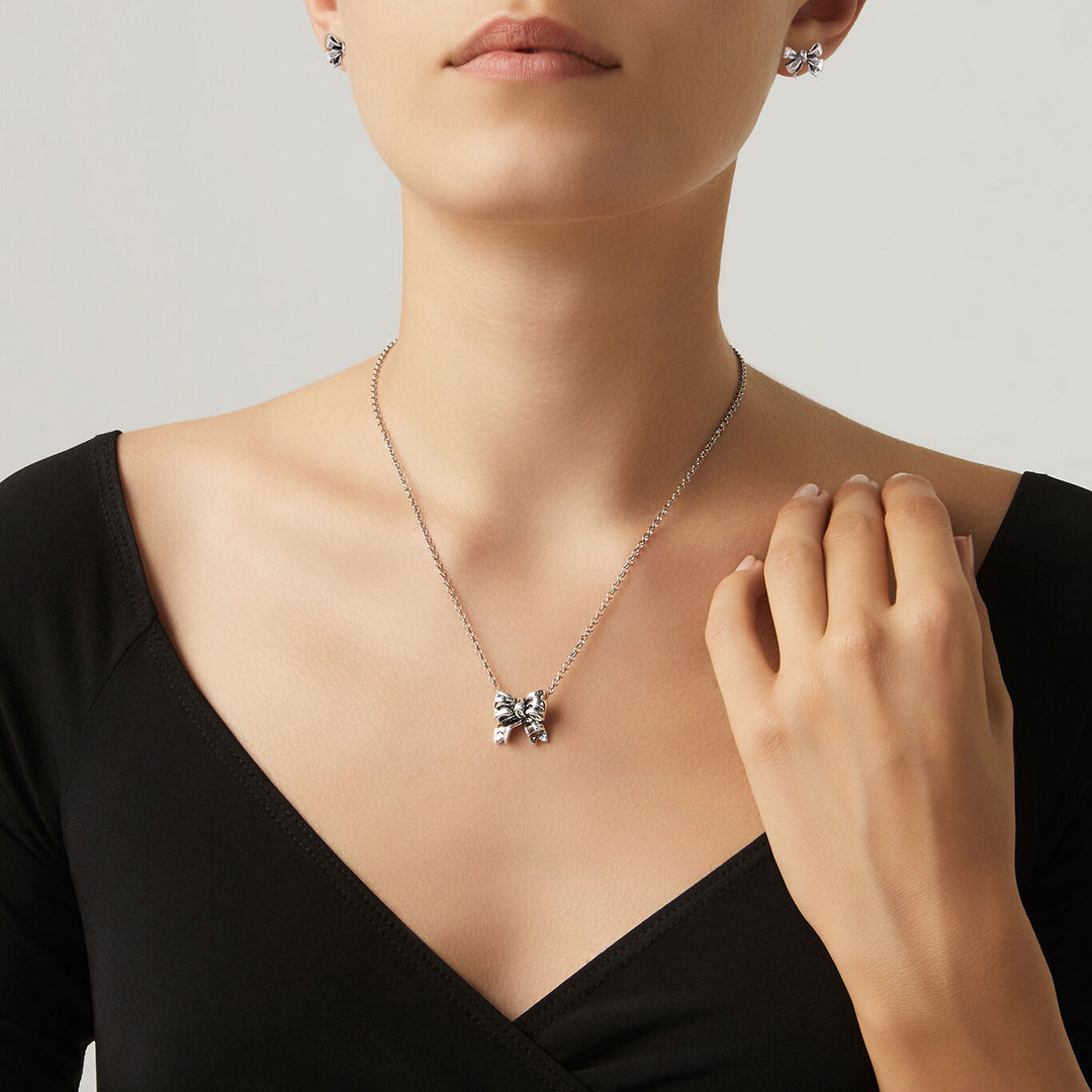 Giovanni Raspini bow set Necklace and earrings in 925 Silver X01605