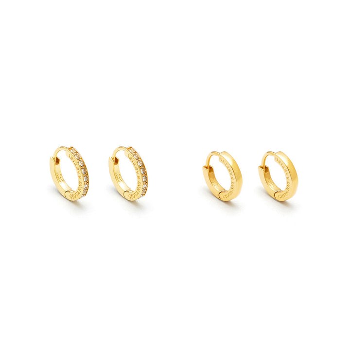 Giovanni Raspini huggie set in gilded silver and zircons Hoop earrings in 18 kt gold plated silver and zircons X01606