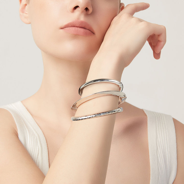 Giovanni Raspini silver rock bangle set 925 silver bracelets X01610