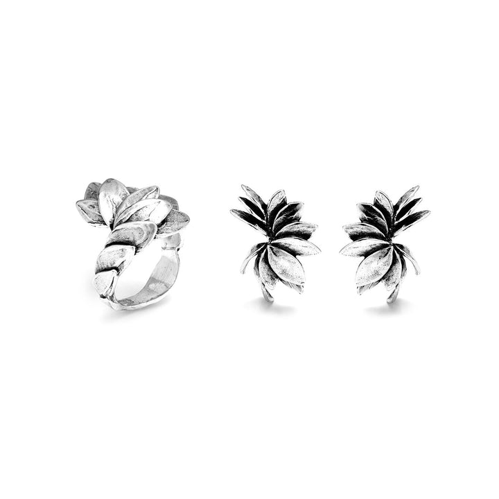 Giovanni Raspini set skin Earrings and ring in 925 Silver X01611