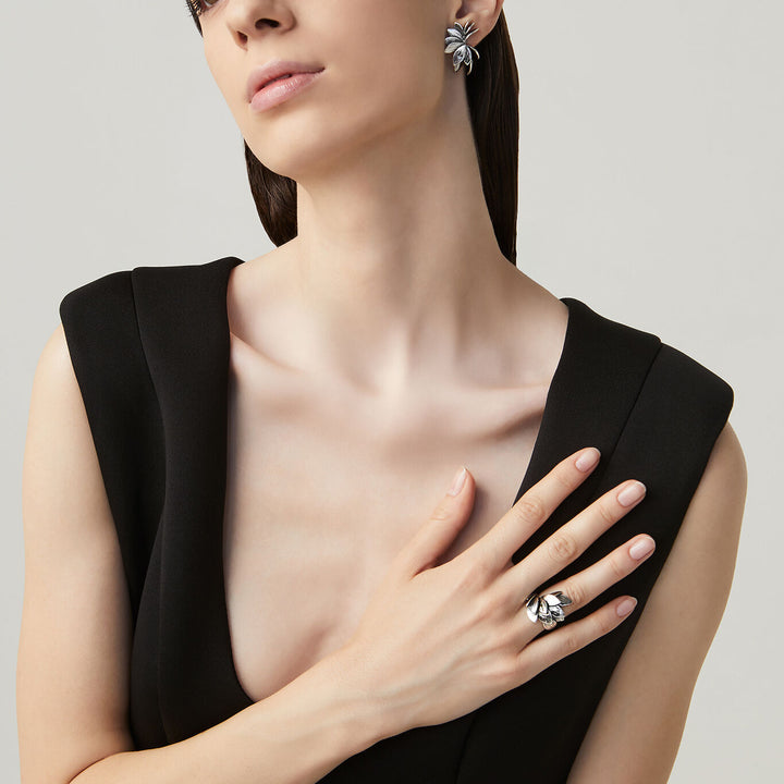 Giovanni Raspini set skin Earrings and ring in 925 Silver X01611