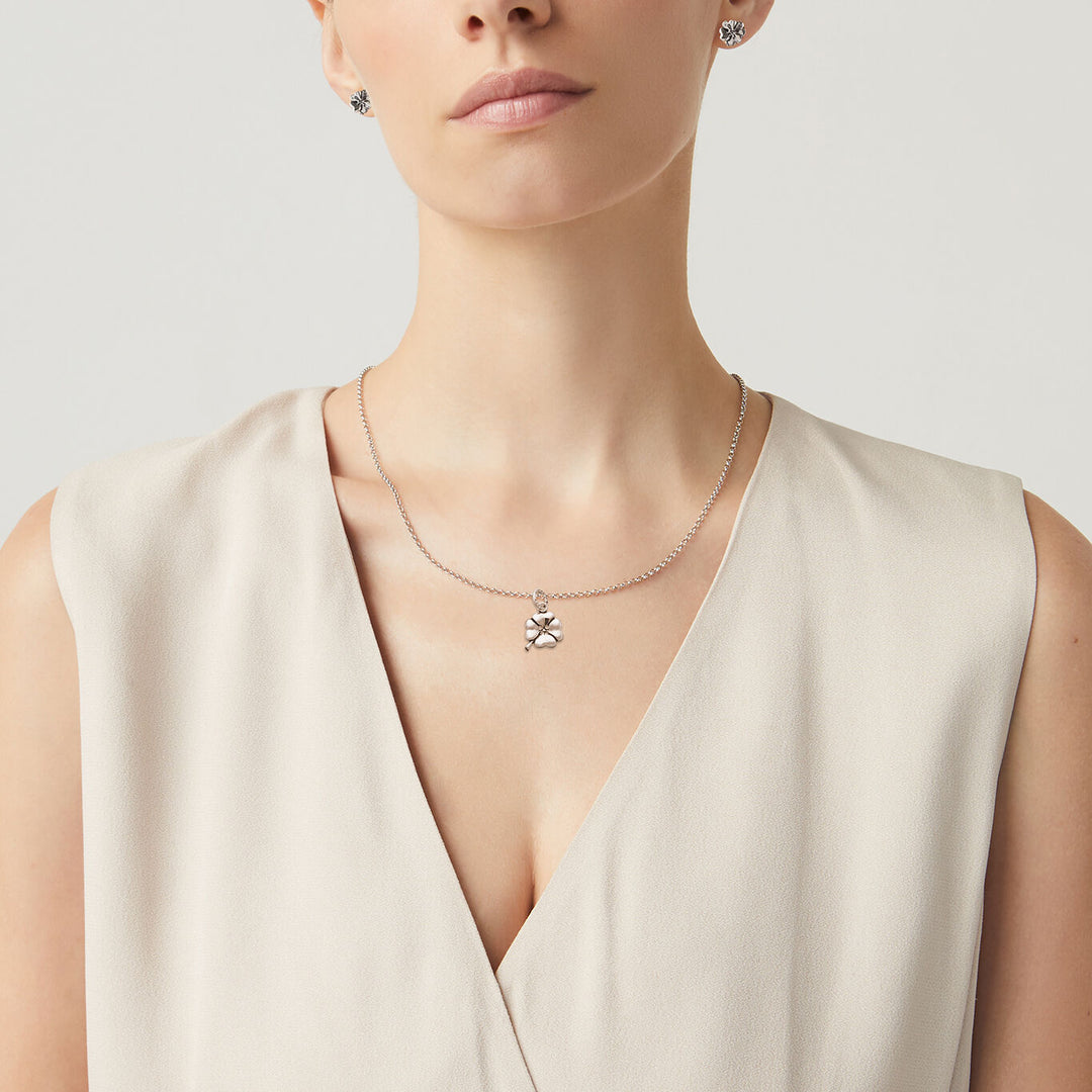 Giovanni Raspini four-leaf clover set Necklace and earrings in 925 Silver X01615