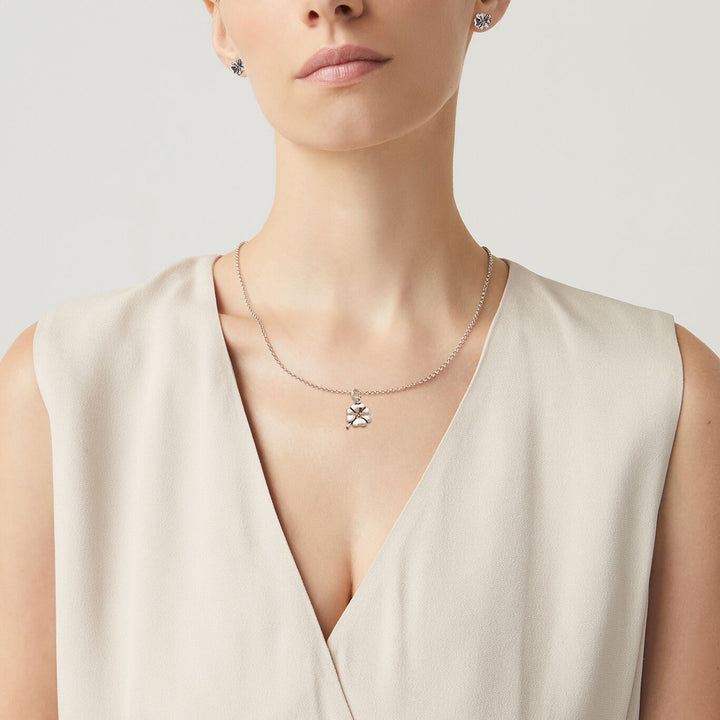Giovanni Raspini four-leaf clover set Necklace and earrings in 925 Silver X01615