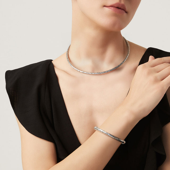 Giovanni Raspini set rock Necklace and bracelet in 925 Silver X01616
